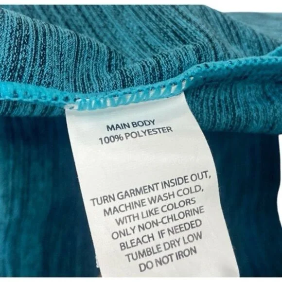 Zella mens Green Driver Performance Golf Polo Marled Teal Porcelain Melange US M - Picture 9 of 9